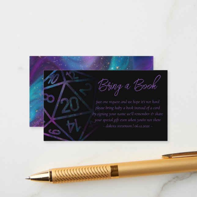 RPG Dice | Nebula Fantasy Tabletop Books Request Enclosure Card (Front/Back In Situ)