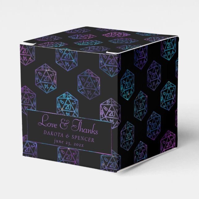 RPG Dice | Nebula Fantasy Tabletop Gamer Custom Favour Box (Front Side)