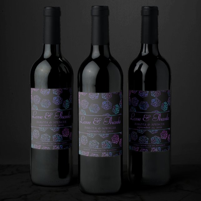 RPG Dice | Nebula Fantasy Tabletop Gamer Custom Wine Label (Creator Uploaded)