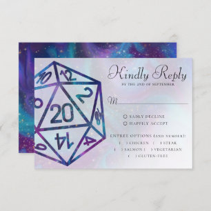RPG Dice   Nebula Fantasy Tabletop Gamer Entree RSVP Card