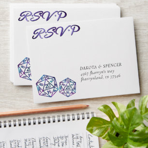 RPG Dice   Nebula Fantasy Tabletop Gamer RSVP Envelope
