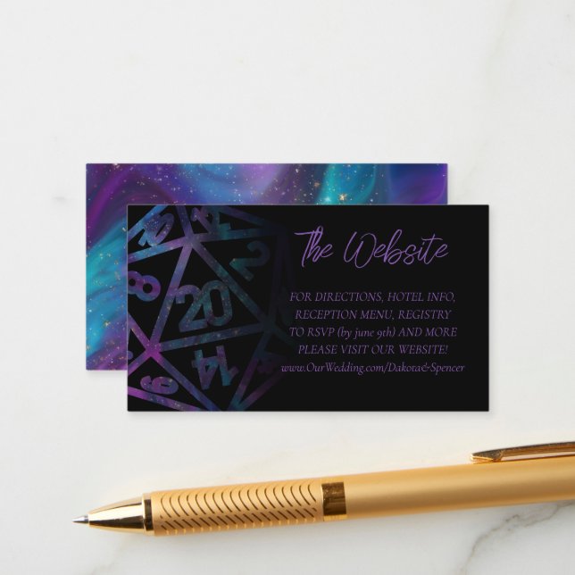 RPG Dice | Nebula Fantasy Tabletop Gamer Website Enclosure Card (Front/Back In Situ)