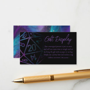 RPG Dice Nebula Fantasy Tabletop Gift on Display Enclosure Card