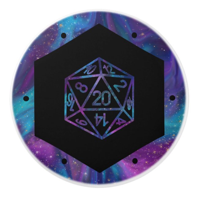 RPG Dice | Nebula Old School Tabletop Role Player Ceramic Knob (Front)