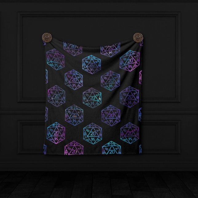 RPG Dice | Nebula Old School Tabletop Role Player Fleece Blanket (Creator Uploaded)