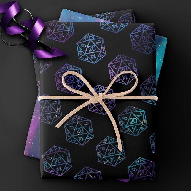 RPG Dice | Nebula Old School Tabletop Role Player Wrapping Paper Sheet (Creator Uploaded)