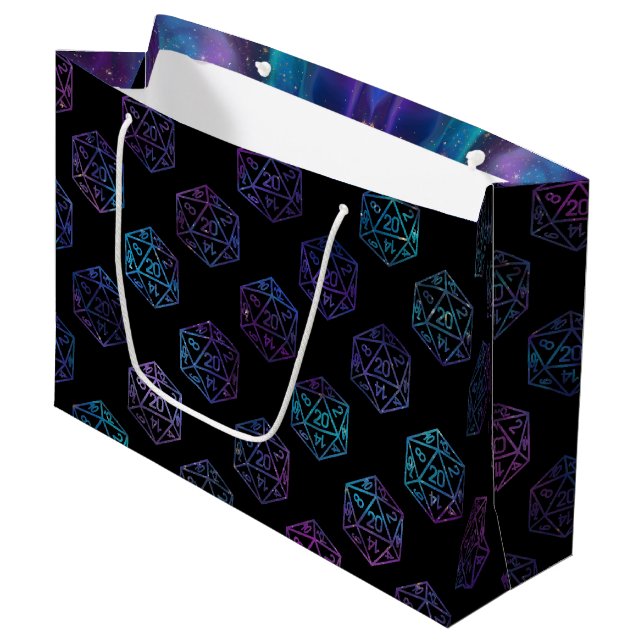 RPG Dice | Nebula Old School Tabletop Roleplayer Large Gift Bag (Front Angled)