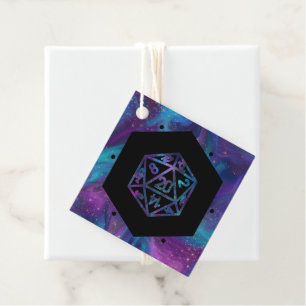 RPG Dice Nebula Retro Tabletop Gamer Thank You Favour Tags