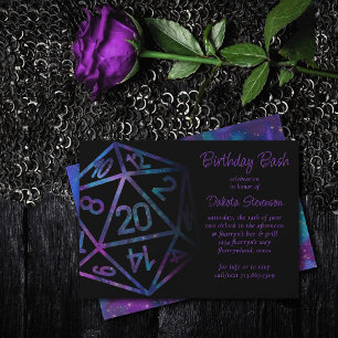 RPG Dice   Nebula Retro Tabletop Role Player Party Invitation