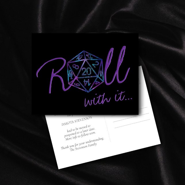 RPG Dice | Nebula Tabletop Role Player Date Change Postcard (Creator Uploaded)