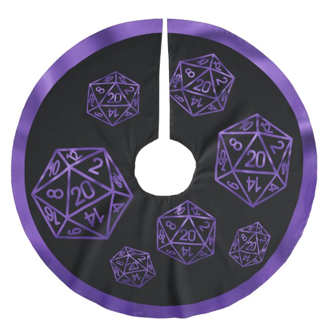 RPG Dice | Purple Fantasy PnP Tabletop Role Player Brushed Polyester Tree Skirt (Front)