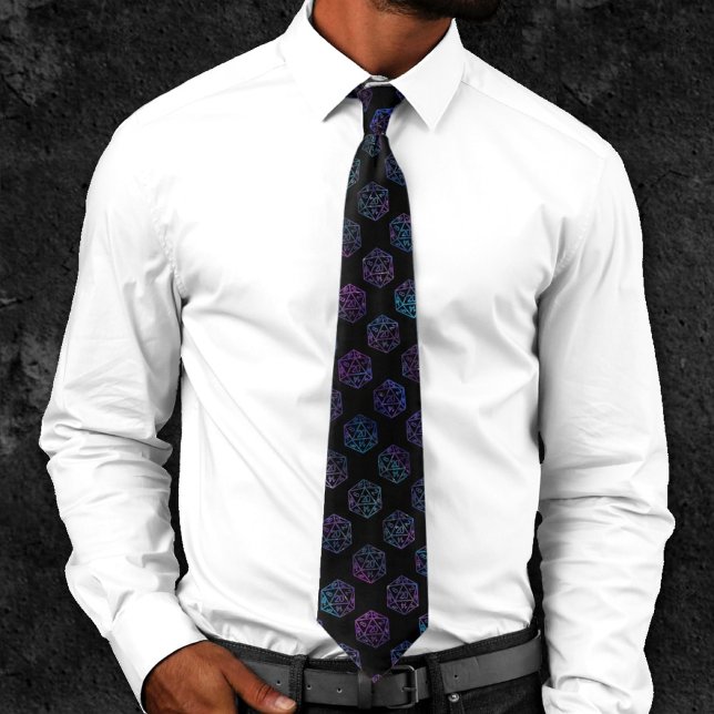 RPG Dice | Purple Old School Tabletop Roleplayer Tie (Creator Uploaded)