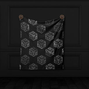 RPG Dice Retro Old School Tabletop Role Player Fleece Blanket