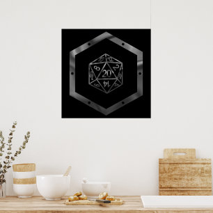 RPG Dice   Retro Old School Tabletop Role Player Poster