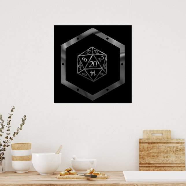 RPG Dice | Retro Old School Tabletop Role Player Poster (Kitchen)