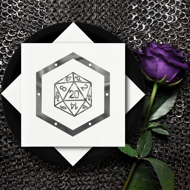 RPG Dice | Retro Old School Tabletop Roleplayer Napkin (Creator Uploaded)