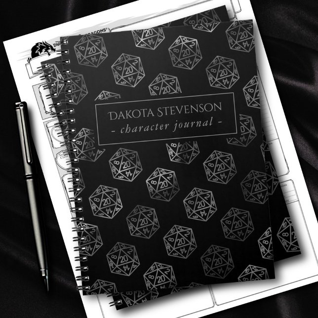RPG Dice | Retro Tabletop Role Player Character Notebook (Creator Uploaded)
