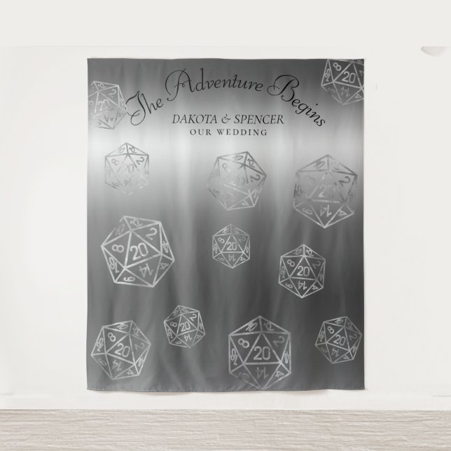 RPG Dice | Retro Tabletop Role Player Photo Booth Tapestry (Front)