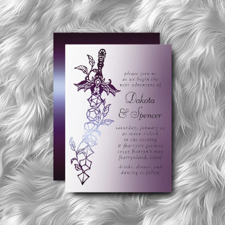 RPG Dice Sword | Purple Sheen Tabletop Role Player Invitation