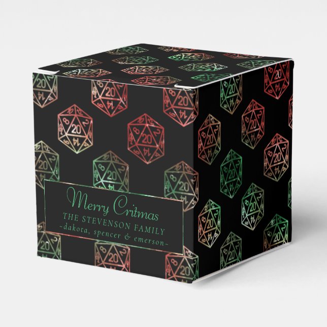 RPG Dice | XMAS Fantasy Tabletop Gamer Custom Favour Box (Front Side)