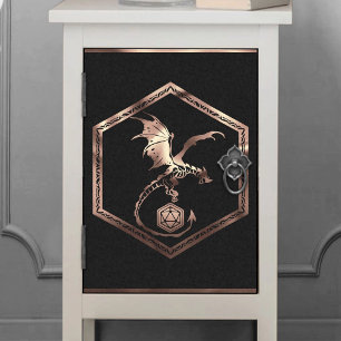 RPG Dragon   Copper Fantasy Tabletop Gamer Dice Tissue Paper