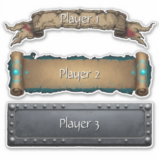 RPG Fantasy Nameplate Sticker Pack Set