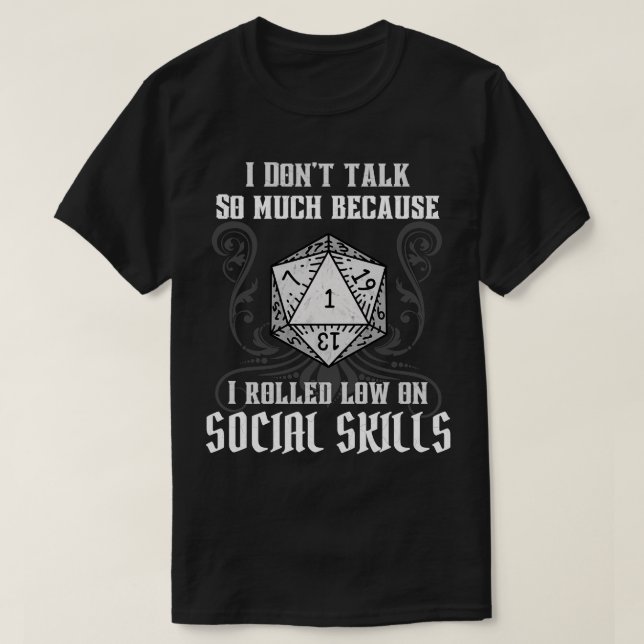 RPG Fun Social Competence Cube Pen T-Shirt (Design Front)