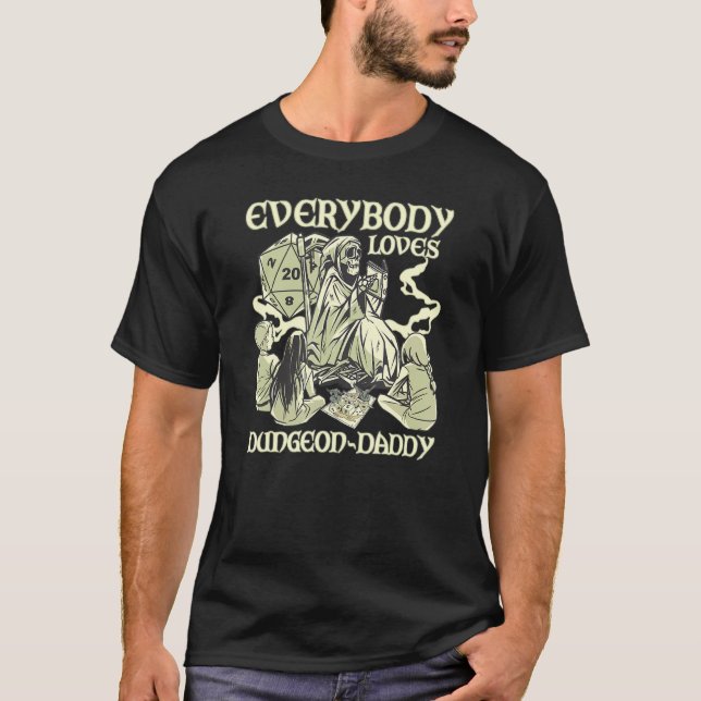 Rpg Game Dungeon Daddy D20 Dice Pen And Paper Boar T-Shirt (Front)
