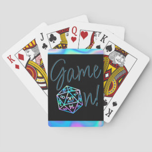 RPG Game On   Holo Retro Tabletop Role Player Dice Playing Cards