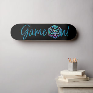 RPG Game On   Holo Retro Tabletop Role Player Dice Skateboard