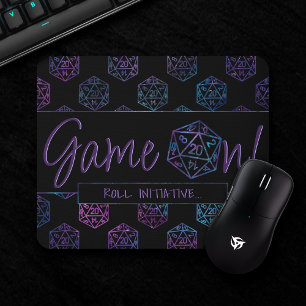 RPG Game On   Nebula Fantasy Tabletop Gamer Dice Mouse Pad
