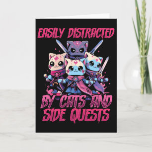 Rpg Gamer Cats Side Quest Distracted Nerdy Tableto Card