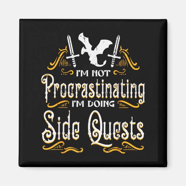 Rpg Gamer Not Procrastinating Side Quest Funny Men Magnet (Front)