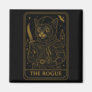 Rpg Gamer Rogue D20 Dice Nerdy Geek Cat Men Women  Magnet