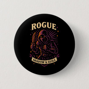 Rpg Gamer Rogue D20 Dice Nerdy Geek Men Women Kids 6 Cm Round Badge