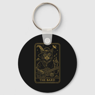 Rpg Gamer The Bard D20 Dice Nerdy Geek Cat Men Wom Key Ring