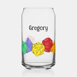 RPG Gaming Dice, Board, Fantasy Games Personalised Can Glass