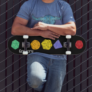 RPG Gaming Dice, Board, Fantasy Games Personalised Skateboard