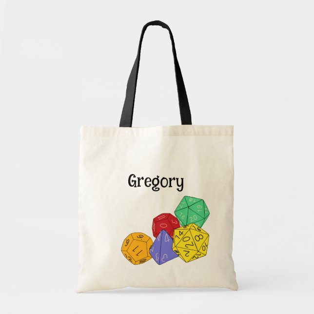 RPG Gaming Dice, Board, Fantasy Games Personalised Tote Bag (Front)