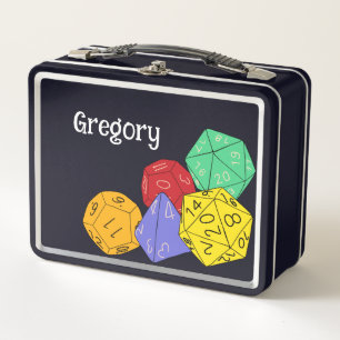 RPG Gaming Dice, Board, Fantasy Games Personalized Metal Lunch Box