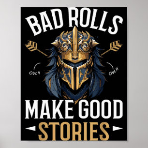 Rpg Gaming Role Playing D20 Tabletop Games Funny R Poster