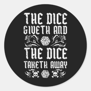 Rpg Giveth Taketh Funny Gamer Men Boys Kids  Classic Round Sticker