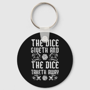 Rpg Giveth Taketh Funny Gamer Men Boys Kids Key Ring