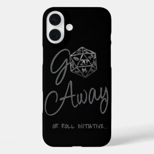 RPG Go Away   Fantasy Retro Tabletop Gamer Dice iPhone 16 Plus Case