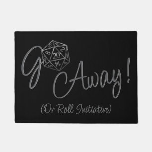 RPG Go Away   Retro Tabletop PnP Role Player Dice Doormat