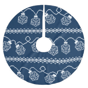 RPG Lights Blue   Fantasy Tabletop Gamer Dice Brushed Polyester Tree Skirt