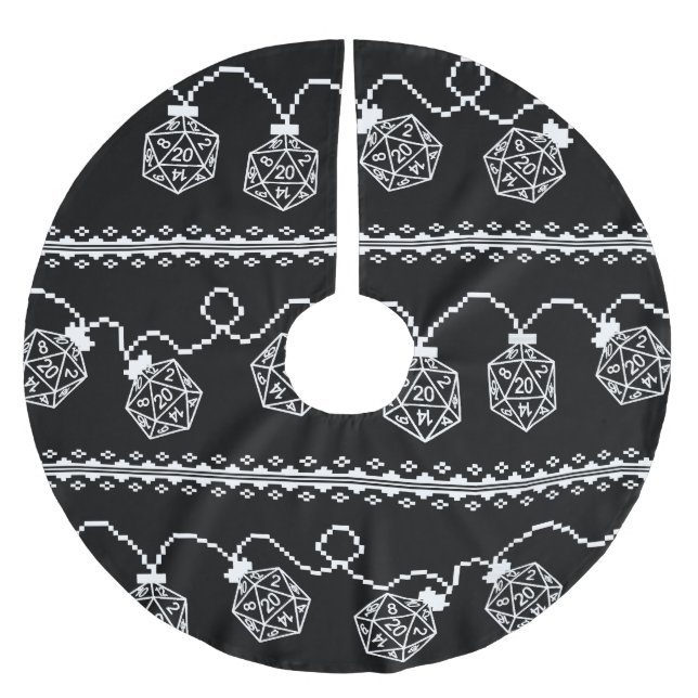 RPG Lights Classic | Fantasy Tabletop Gamer Dice Brushed Polyester Tree Skirt (Front)
