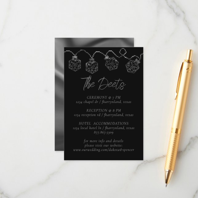 RPG Lights | Fantasy Tabletop Gamer Guest Details Enclosure Card (Front/Back In Situ)