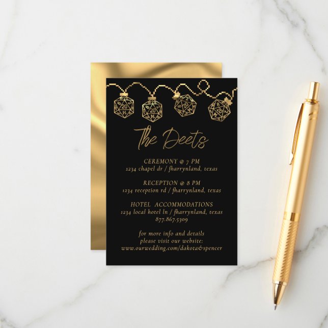 RPG Lights | Gold Fantasy Tabletop Gamer Detail Enclosure Card (Front/Back In Situ)