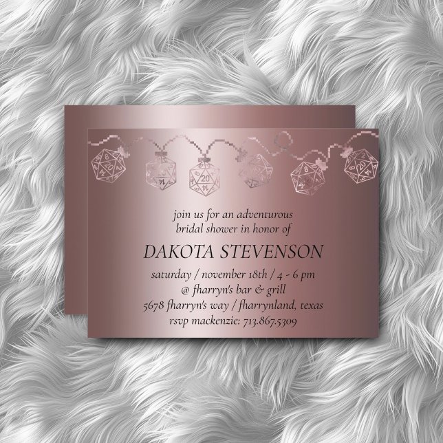 RPG Lights | Luxe Mauve Sheen Tabletop Role Player Invitation (Creator Uploaded)